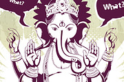 Grunge Ganesha Illustration