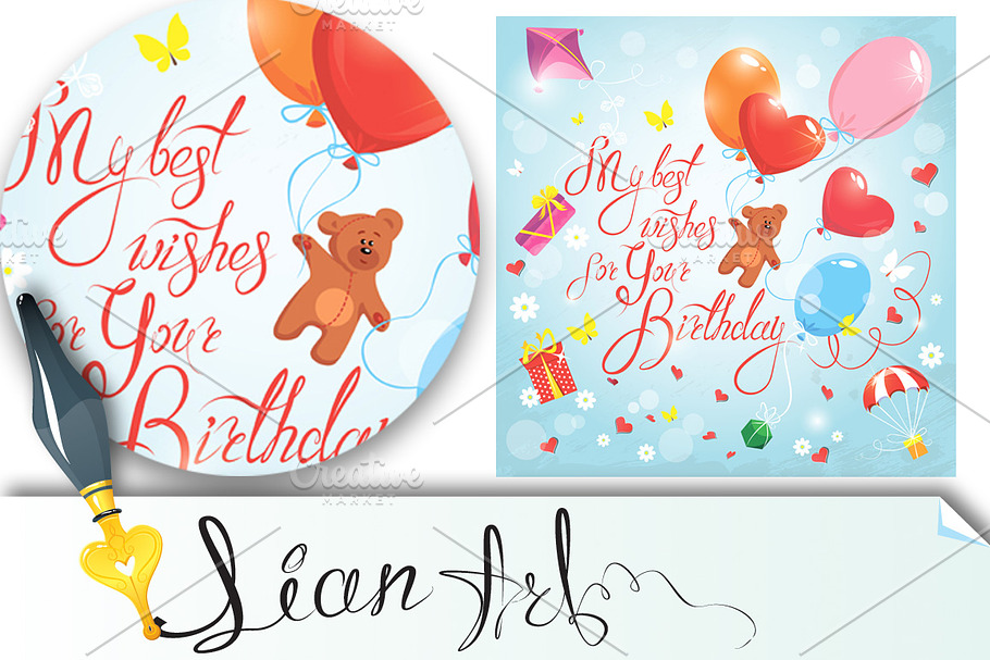 My best wishes for your Birthday. in Card Templates - product preview 8