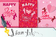 3 Happy Valentines Day cards