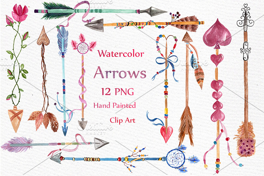 Watercolor arrows