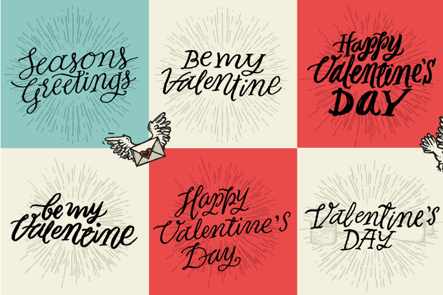 Lettering set Valentine's Day