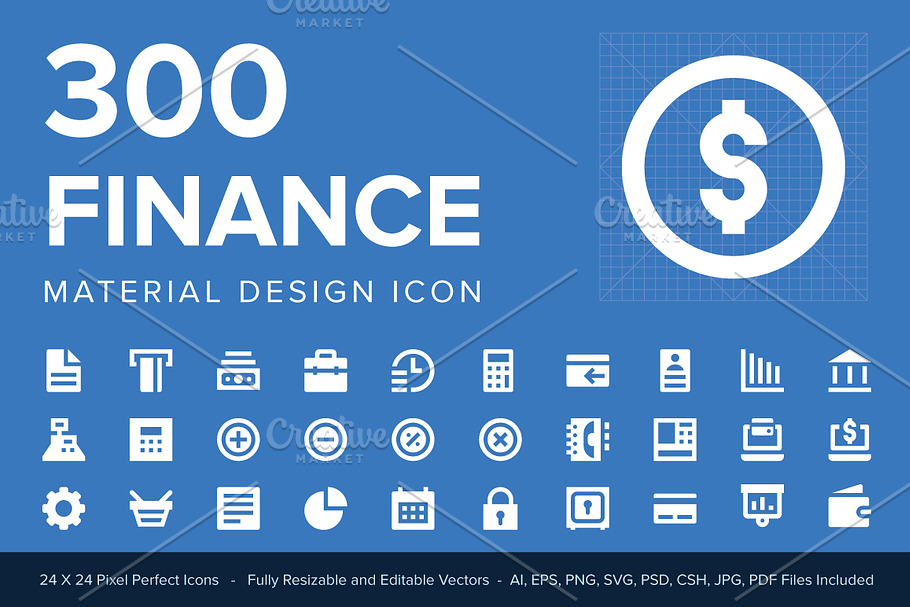 300 Finance Material Design Icons in Graphics - product preview 8