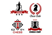 Chess cup, club and tournament symbo