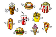 Cartoon fast food and takeaways char
