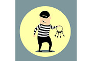 Burglar carrying a bunch of keys