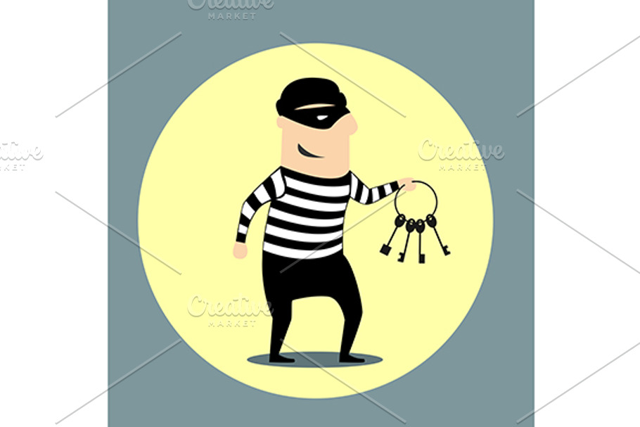 Burglar carrying a bunch of keys in Graphics - product preview 8