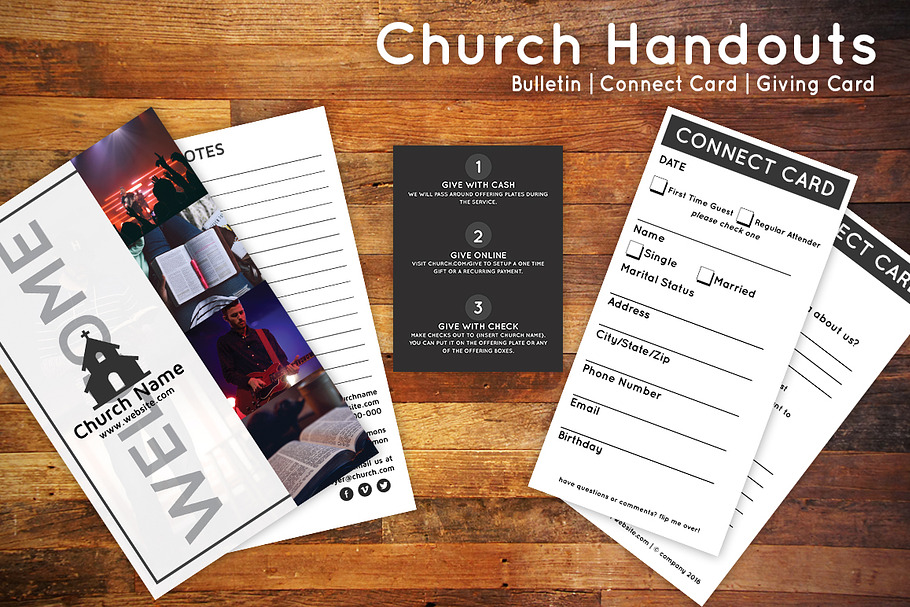 Church Bulletin & Connect Card Flyer in Flyer Templates - product preview 8