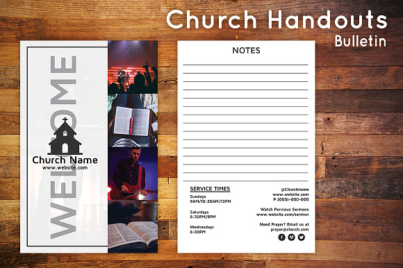 Church Bulletin & Connect Card Flyer in Flyer Templates - product preview 1