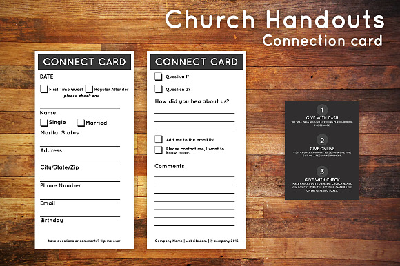 Church Bulletin & Connect Card Flyer in Flyer Templates - product preview 2