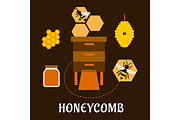 Beekeeping flat infographic with bee