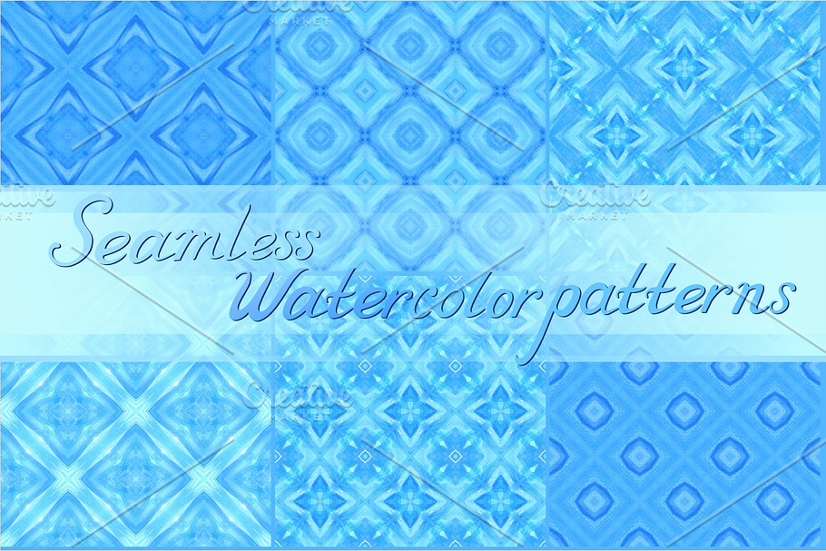 20 blue watercolor textures in Textures - product preview 8