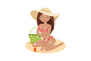 Girl in a bikini on the beach