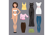 Template paper doll. Vector