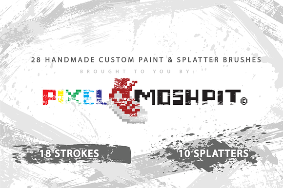 Handmade Paint Strokes & Splatters in Photoshop Brushes - product preview 1