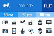 50 Security Blue & Black Icons