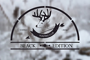 Hunt club logo on winter background