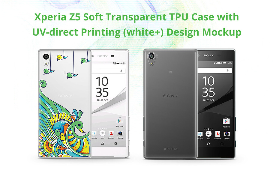Xperia Z5 TPU Case UV Print Mock-up
