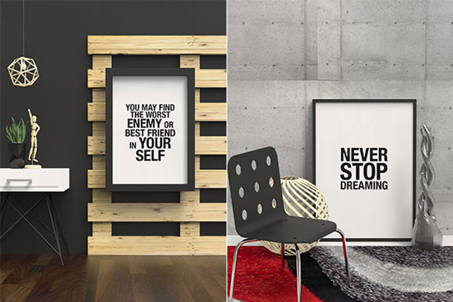 Modern Contemporary Frame Mockup in Print Mockups - product preview 8