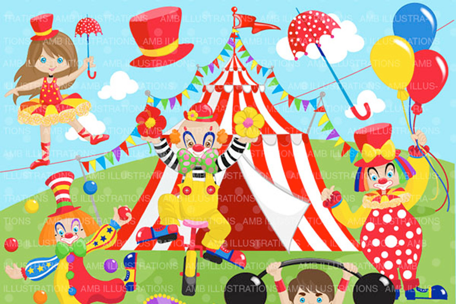 Clipart, Circus Clip art 2, AMB-1160 in Illustrations - product preview 8