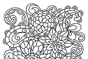 Backgrounds with line flowers.