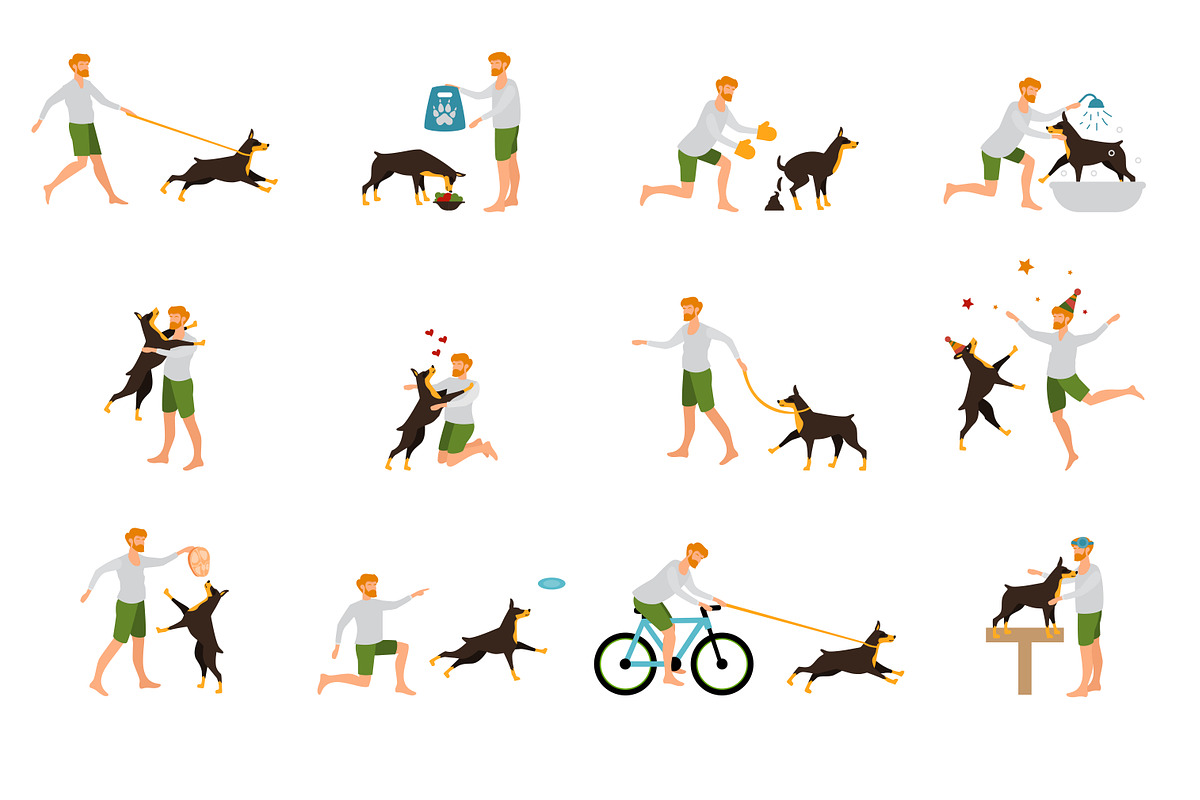 Dog walking. in Illustrations - product preview 8