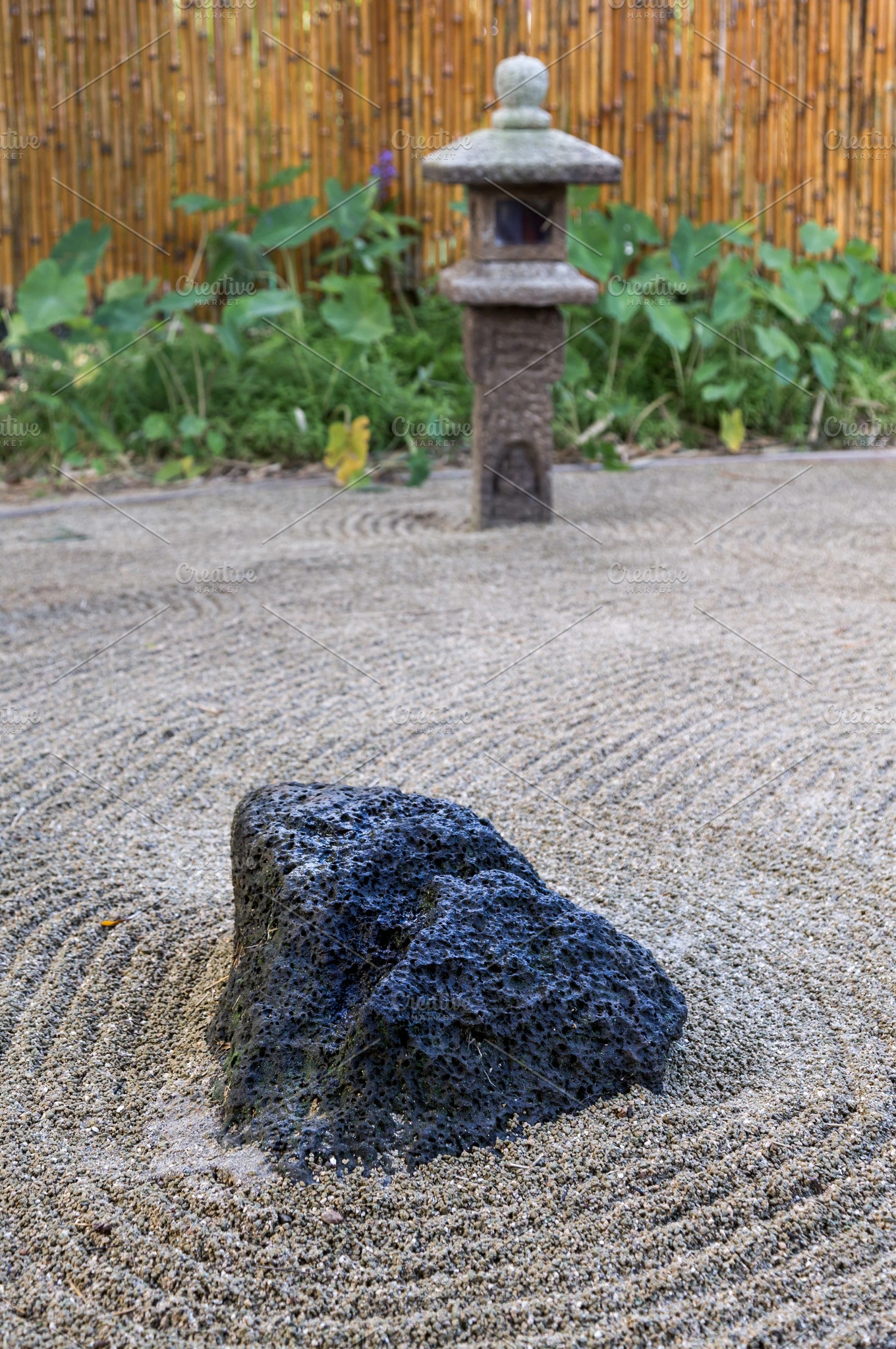 Japanese Zen stone garden ~ Abstract Photos ~ Creative Market