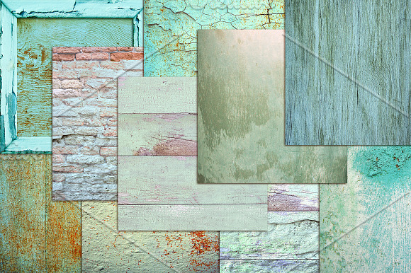 Teal painted wood brick wall texture in Textures - product preview 1
