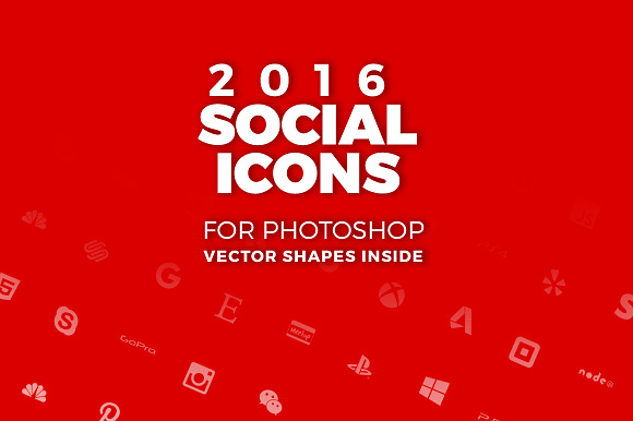 Social Media Icons 2016 Photoshop in Graphics - product preview 4