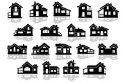 Silhouettes of houses and cottages