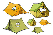 Cartoon green and yellow tents chara