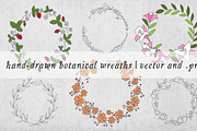 Hand Drawn Botanical Wreaths
