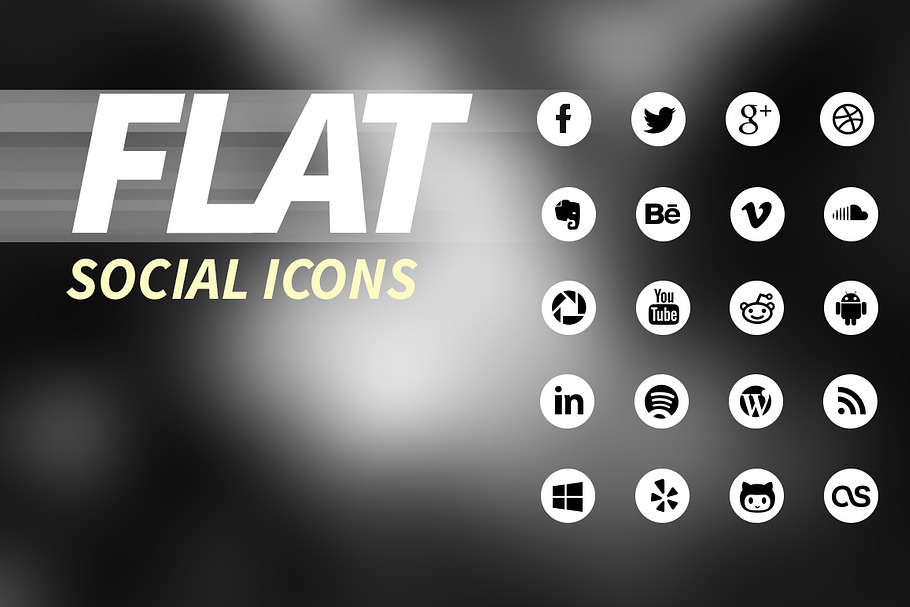 Flat Social Icons in Flat Icons - product preview 8
