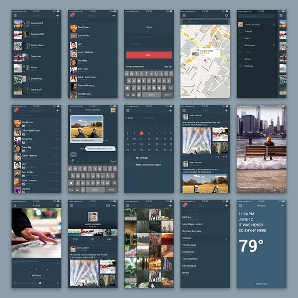 isocial iOS ui kit in UI Kits and Libraries - product preview 1