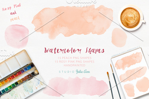 Watercolor Splotches Shapes