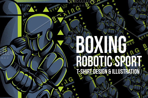 Boxing Robotic Sport Illustration