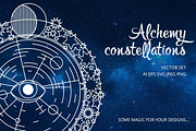 Alchemy constellations vector set