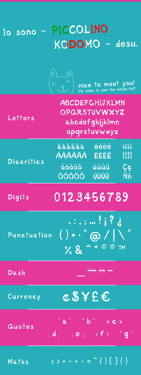 Piccolino Kodomo, font & bunnybonus! in Display Fonts - product preview 3