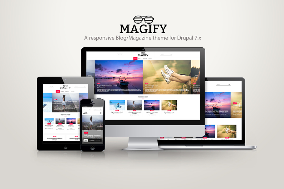 Magify - A blog/magazine theme in Drupal Themes - product preview 8