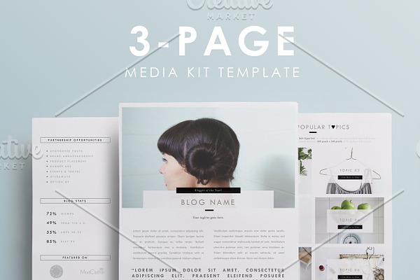 Blog Media Kit Template | 3 Pages