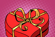 Red gift box Valentines day