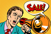 Agitator megaphone announces sale