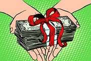 Money as a gift. Financial income