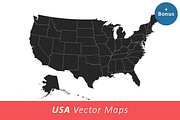 USA & States Vector Maps