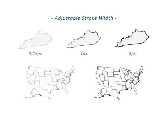 USA & States Vector Maps in Objects - product preview 3