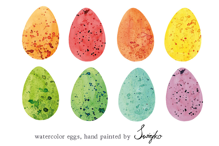 Easter Eggs , Watercolor