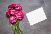 Ranunculus with invitation card