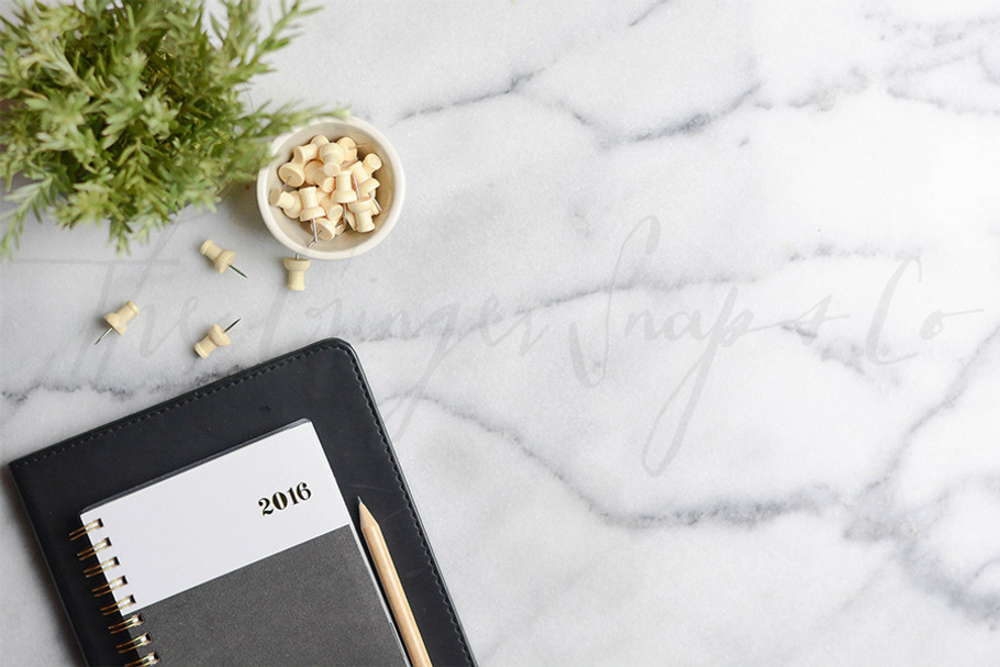 2016 Planner on Marble in Mockup Templates - product preview 8