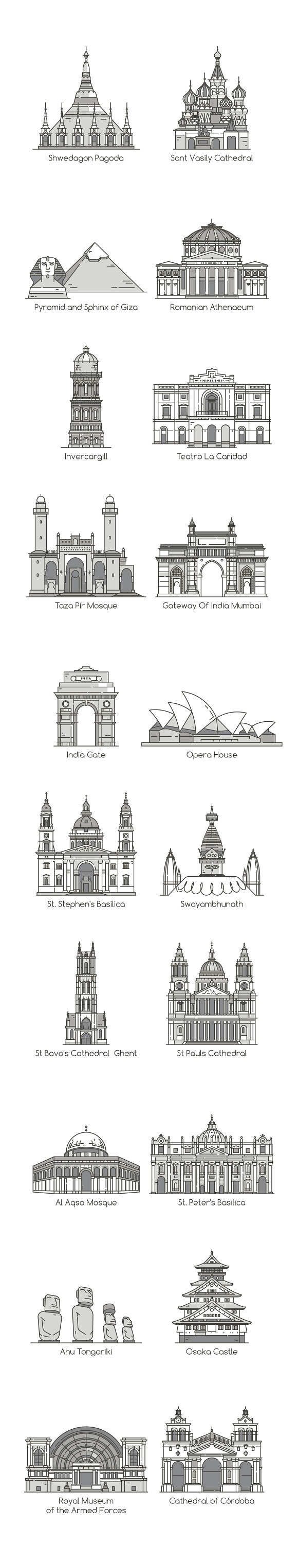 World's Famous Landmarks in Illustrations - product preview 1