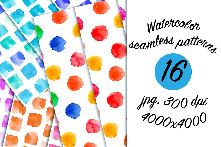 Watercolor pattern set in Patterns - product preview 8