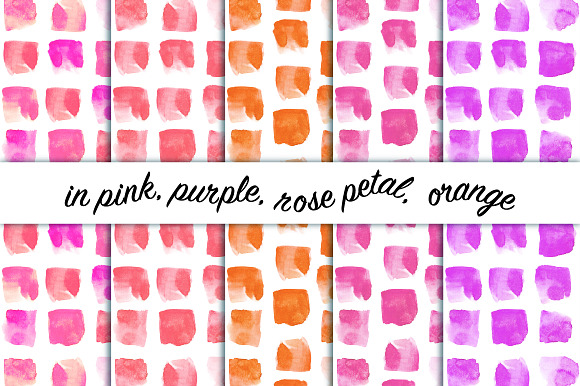 Watercolor pattern set in Patterns - product preview 2